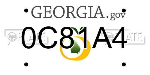 0C81A4 Georgia License Plate
