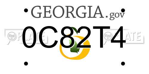 0C82T4 Georgia License Plate