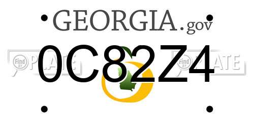 0C82Z4 Georgia License Plate