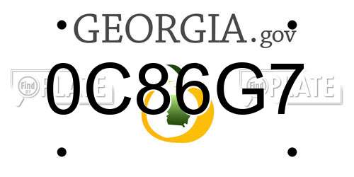 0C86G7 Georgia License Plate