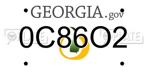 0C86O2 Georgia License Plate