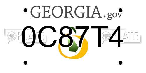 0C87T4 Georgia License Plate