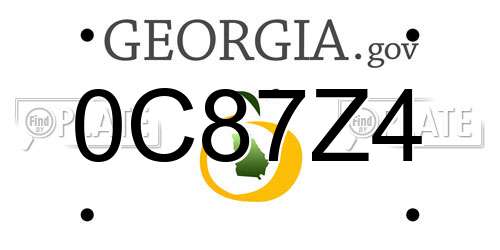 0C87Z4 Georgia License Plate