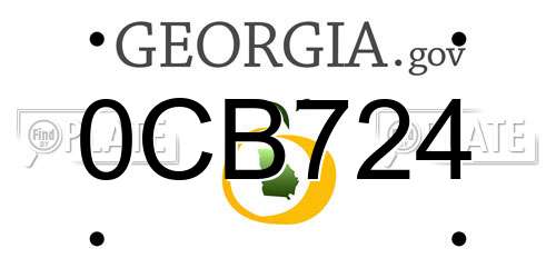 0CB724 Georgia License Plate