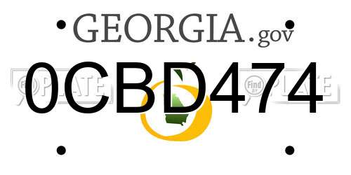 0CBD474 Georgia License Plate