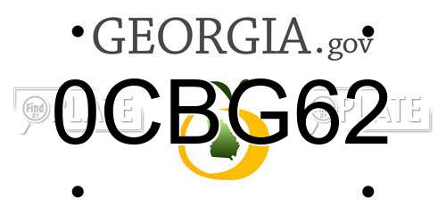 0CBG62 Georgia License Plate