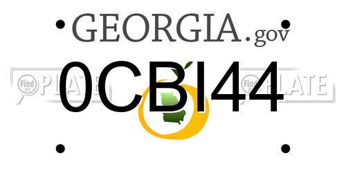 0CBI44 Georgia License Plate