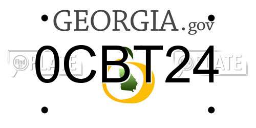 0CBT24 Georgia License Plate