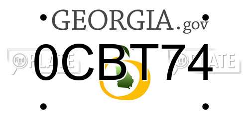 0CBT74 Georgia License Plate