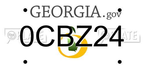 0CBZ24 Georgia License Plate