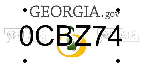 0CBZ74 Georgia License Plate