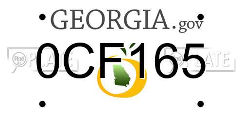 0CF165 Georgia License Plate