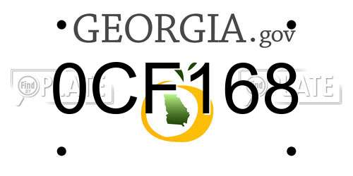 0CF168 Georgia License Plate