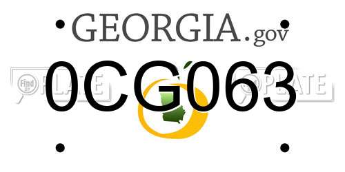 0CG063 Georgia License Plate