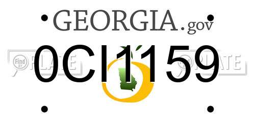 0CI1159 Georgia License Plate