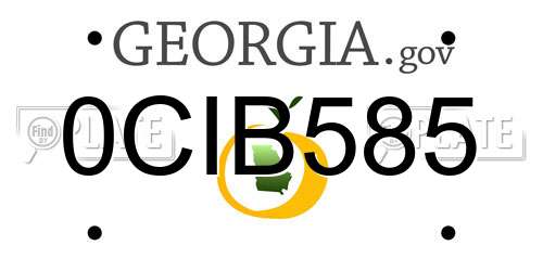 0CIB585 Georgia License Plate