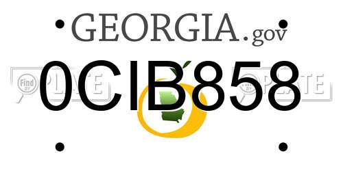 0CIB858 Georgia License Plate