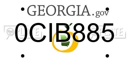 0CIB885 Georgia License Plate