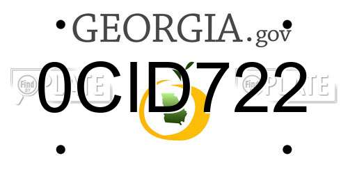 0CID722 Georgia License Plate