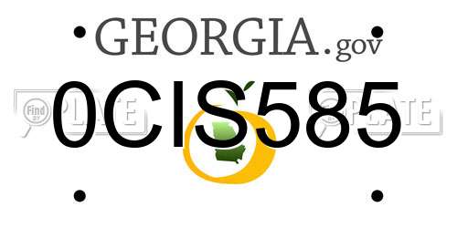 0CIS585 Georgia License Plate