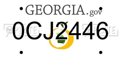 0CJ2446 Georgia License Plate
