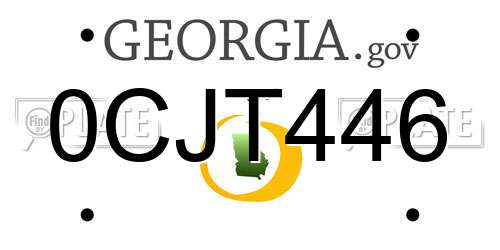 0CJT446 Georgia License Plate