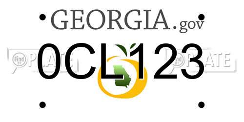 0CL123 Georgia License Plate
