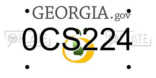 0CS224 Georgia License Plate