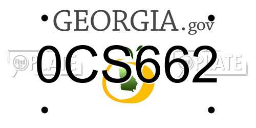0CS662 Georgia License Plate