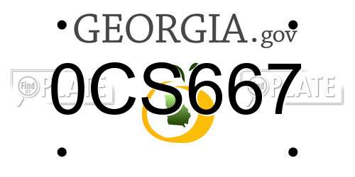 0CS667 Georgia License Plate