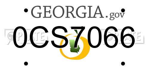 0CS7066 Georgia License Plate