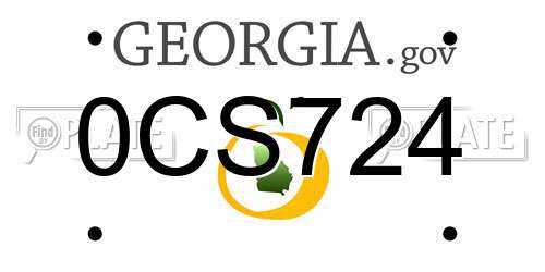 0CS724 Georgia License Plate