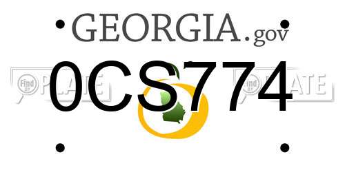 0CS774 Georgia License Plate