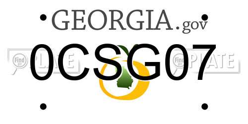 0CSG07 Georgia License Plate