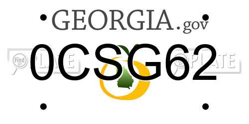 0CSG62 Georgia License Plate