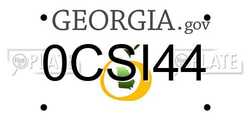 0CSI44 Georgia License Plate