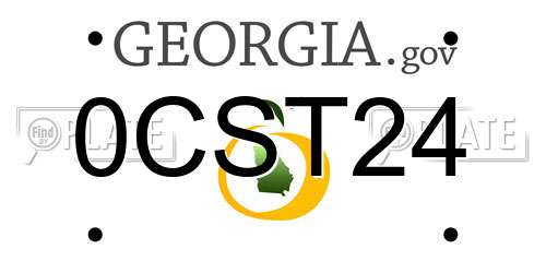 0CST24 Georgia License Plate