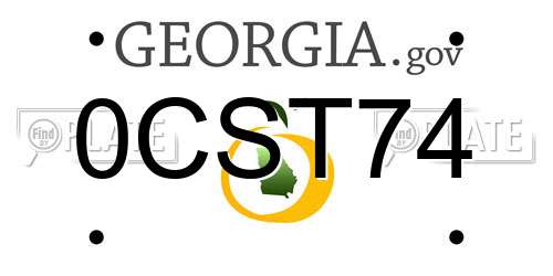 0CST74 Georgia License Plate