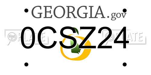 0CSZ24 Georgia License Plate