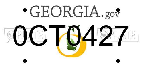 0CT0427 Georgia License Plate