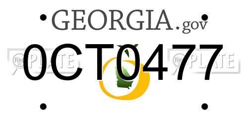 0CT0477 Georgia License Plate