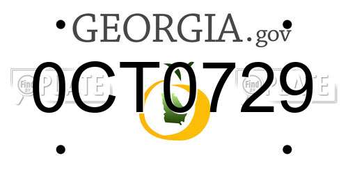 0CT0729 Georgia License Plate