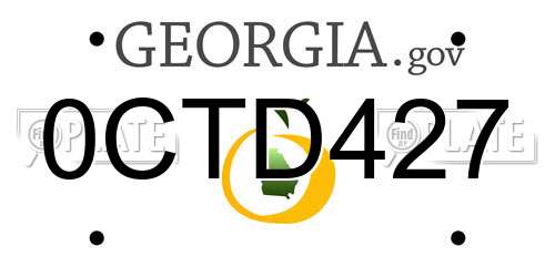 0CTD427 Georgia License Plate