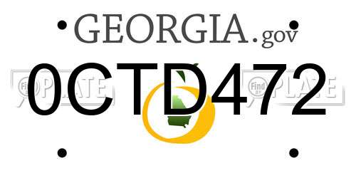 0CTD472 Georgia License Plate