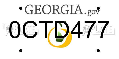 0CTD477 Georgia License Plate