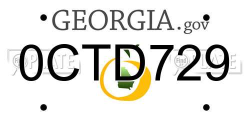 0CTD729 Georgia License Plate
