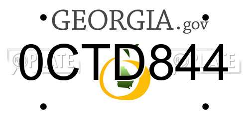 0CTD844 Georgia License Plate