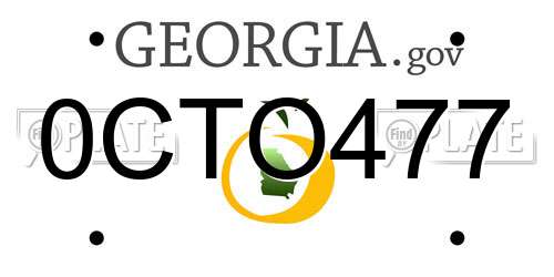 0CTO477 Georgia License Plate
