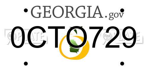 0CTO729 Georgia License Plate