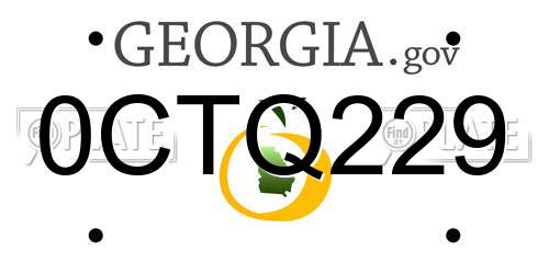 0CTQ229 Georgia License Plate